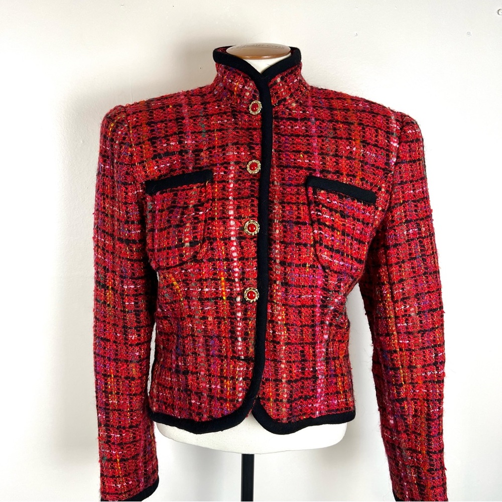 80s Victor Costa Tweed Lady Jacket Size Small